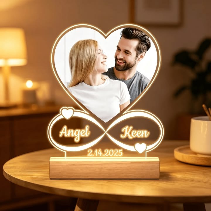 personalized led acrylic photo lamp with calendar | custom photo night light | usb led table lamp | birthday gift for girlfriend, boyfriend, wife, husband | anniversary & valentine's gift personalized led acrylic photo lamp with calendar | custom photo night light | usb led table lamp | birthday gift for girlfriend, boyfriend, wife, husband | anniversary & valentine's gift