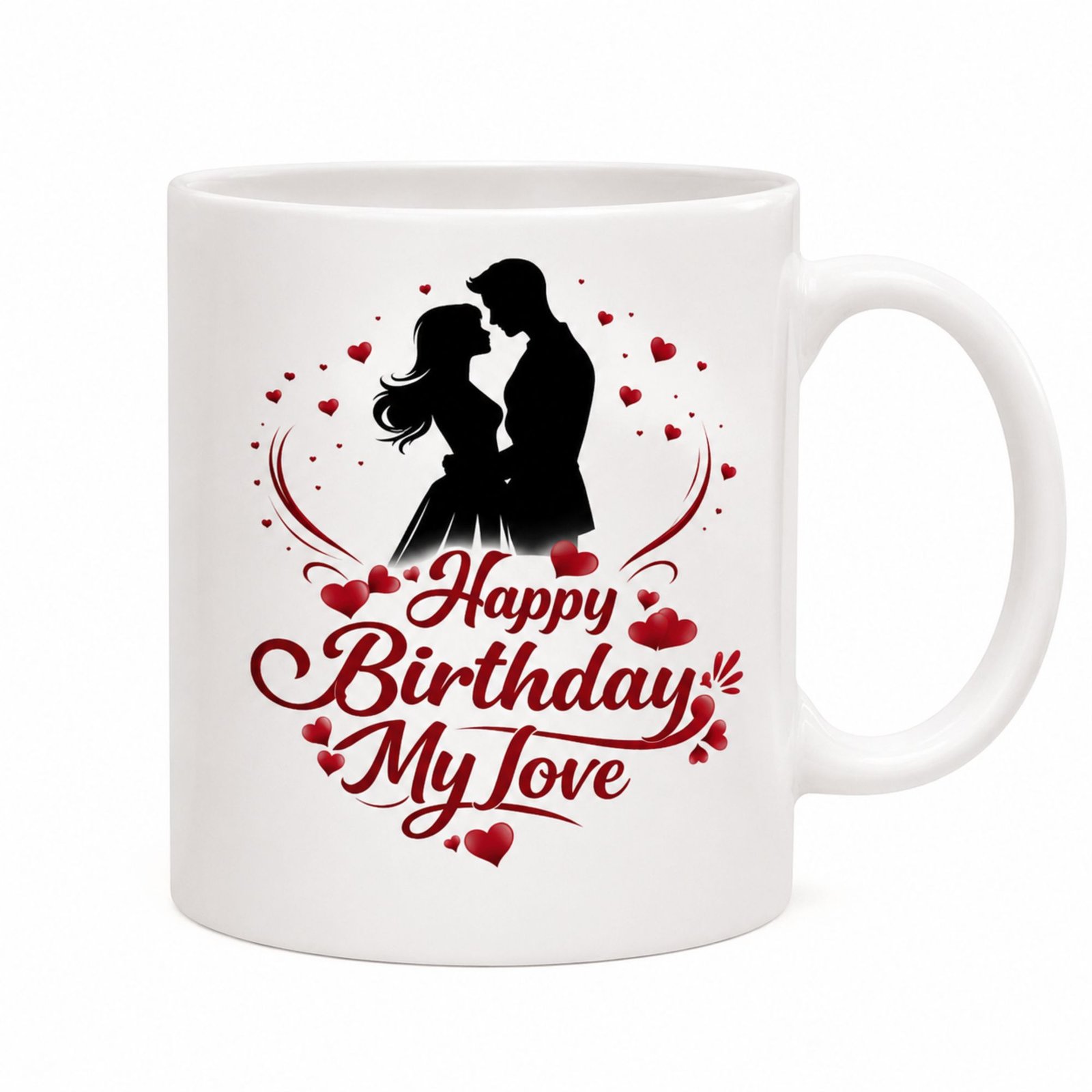 happy birthday my love printed ceramic coffee mug | romantic gift for girlfriend, boyfriend, husband, wife | 325ml white mug happy birthday my love printed ceramic coffee mug | romantic gift for girlfriend, boyfriend, husband, wife | 325ml white mug