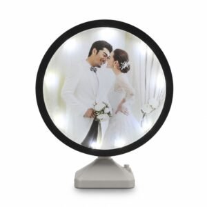personalized led photo lamp round frame | custom photo night light for couples anniversary gift