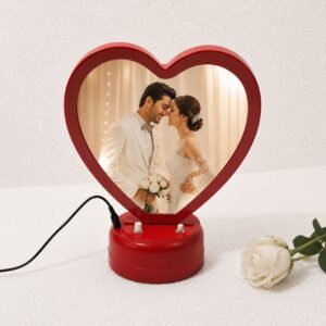 personalized led photo lamp round frame | custom photo night light for couples anniversary gift