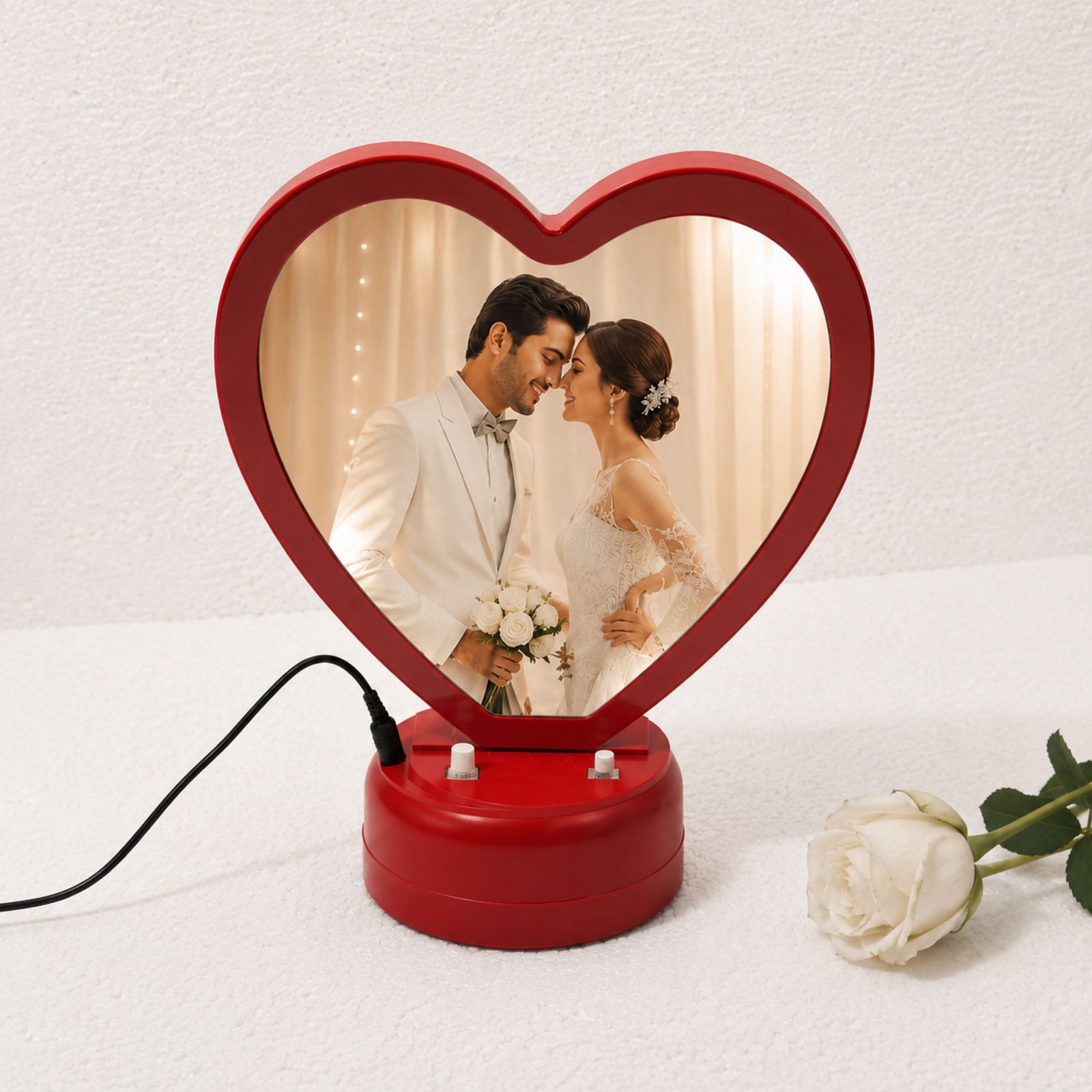 personalized led photo lamp round frame | custom photo night light for couples anniversary gift personalized led photo lamp round frame | custom photo night light for couples anniversary gift