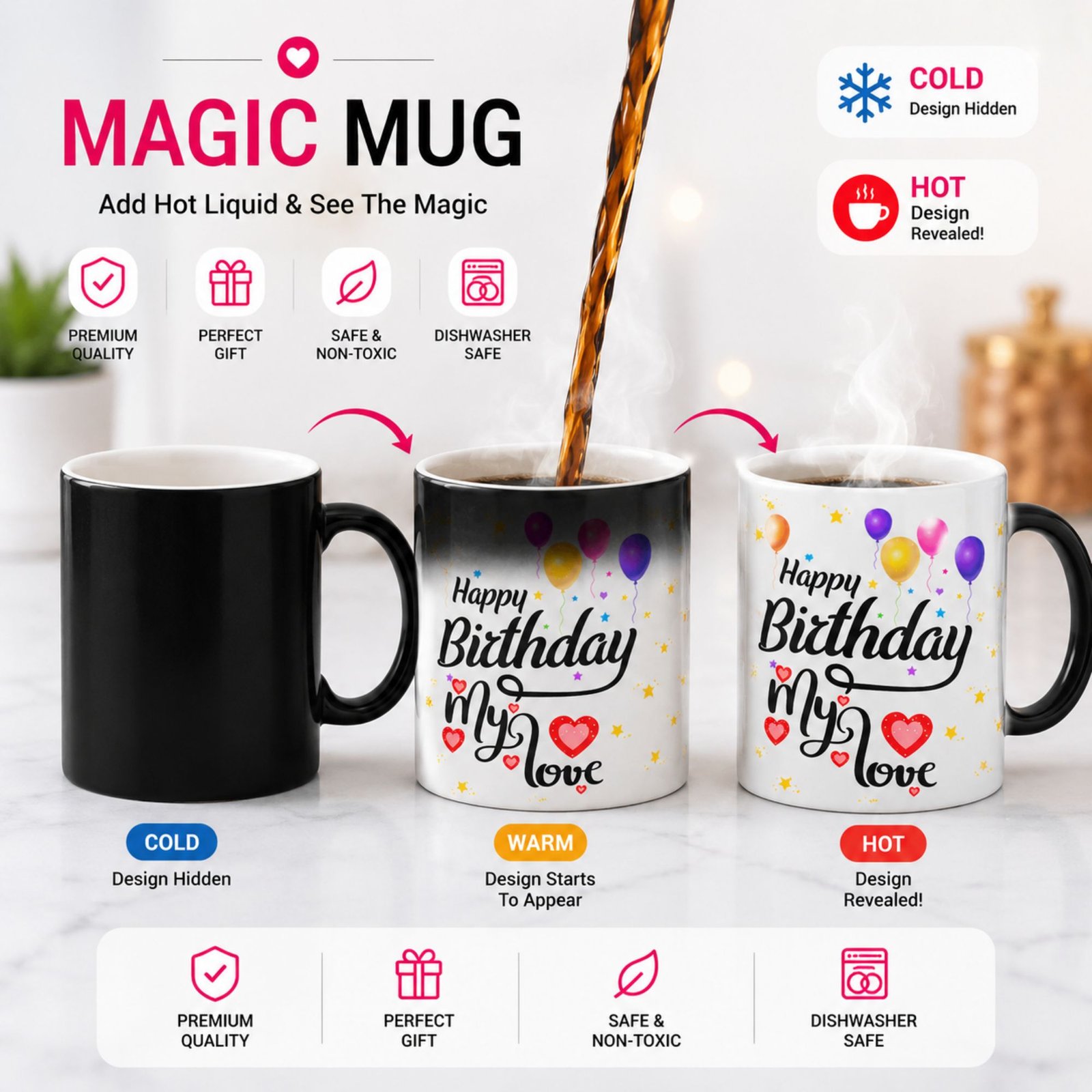 happy birthday my love ceramic coffee mug | romantic birthday gift for girlfriend, boyfriend, husband, wife | 325ml printed mug happy birthday my love ceramic coffee mug | romantic birthday gift for girlfriend, boyfriend, husband, wife | 325ml printed mug