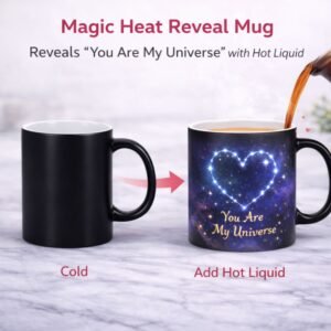you are my universe magic mug 350ml | heat sensitive color changing coffee mug for couples romantic gift
