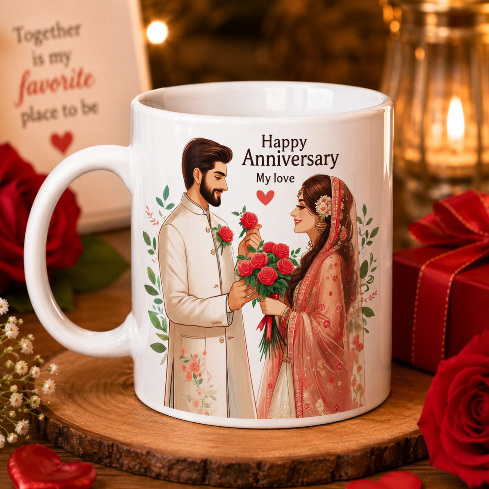 happy anniversary magic mug for couple | color changing anniversary coffee mug | romantic gift for husband wife | heat sensitive ceramic mug | wedding anniversary surprise gift | magic mug 325ml happy anniversary magic mug for couple | color changing anniversary coffee mug | romantic gift for husband wife | heat sensitive ceramic mug | wedding anniversary surprise gift | magic mug 325ml