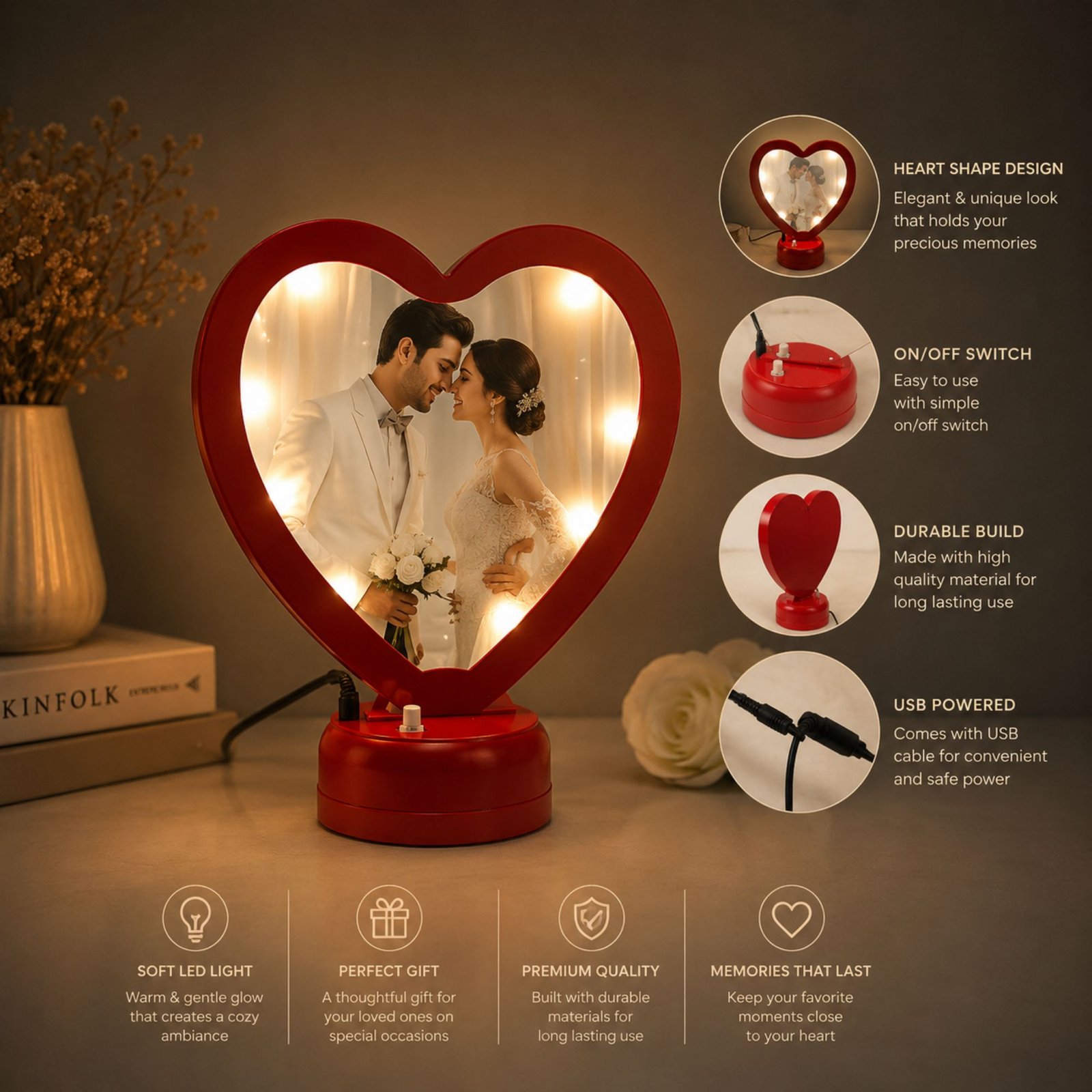 personalized led photo lamp round frame | custom photo night light for couples anniversary gift personalized led photo lamp round frame | custom photo night light for couples anniversary gift