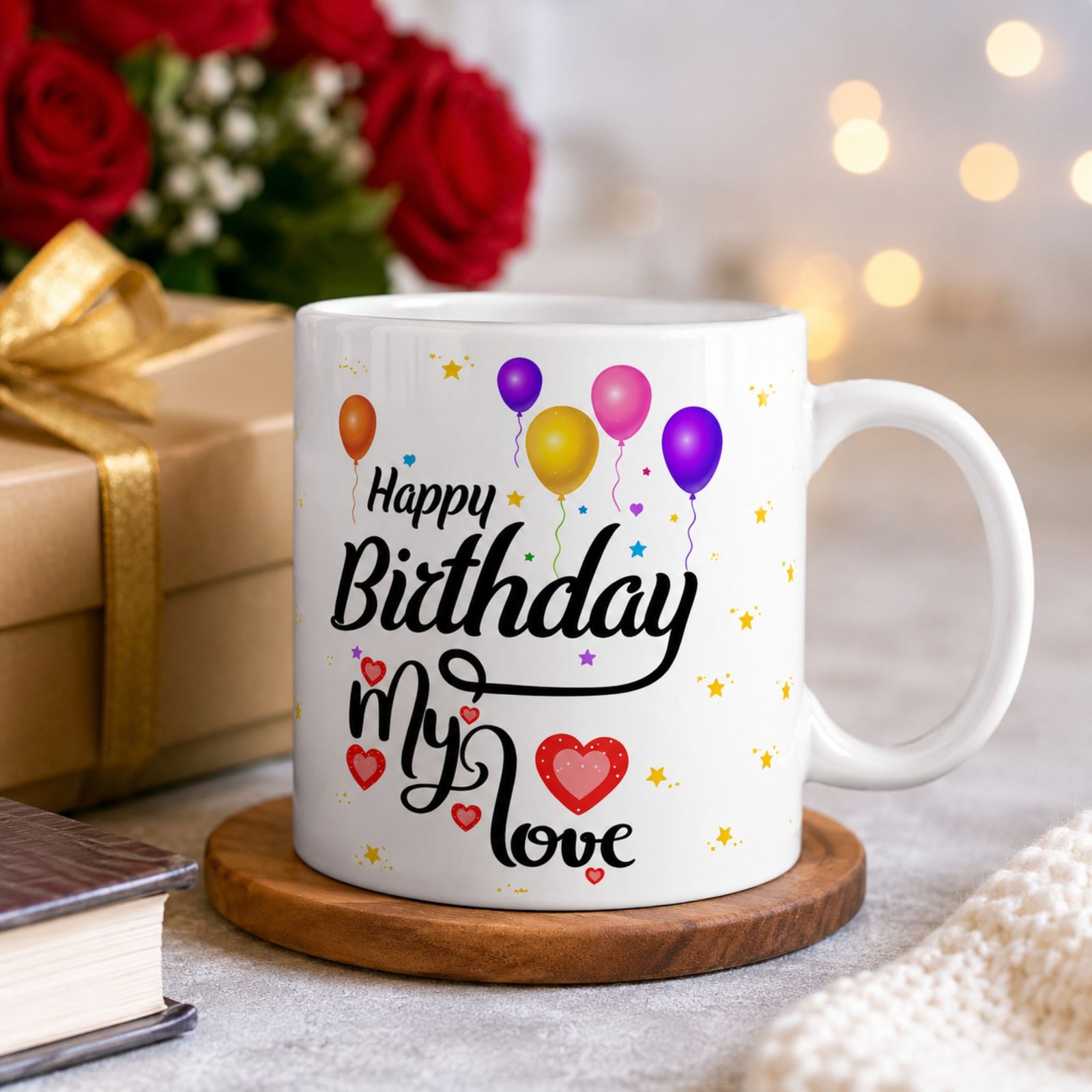 happy birthday my love ceramic coffee mug | romantic birthday gift for girlfriend, boyfriend, husband, wife | 325ml printed mug happy birthday my love ceramic coffee mug | romantic birthday gift for girlfriend, boyfriend, husband, wife | 325ml printed mug