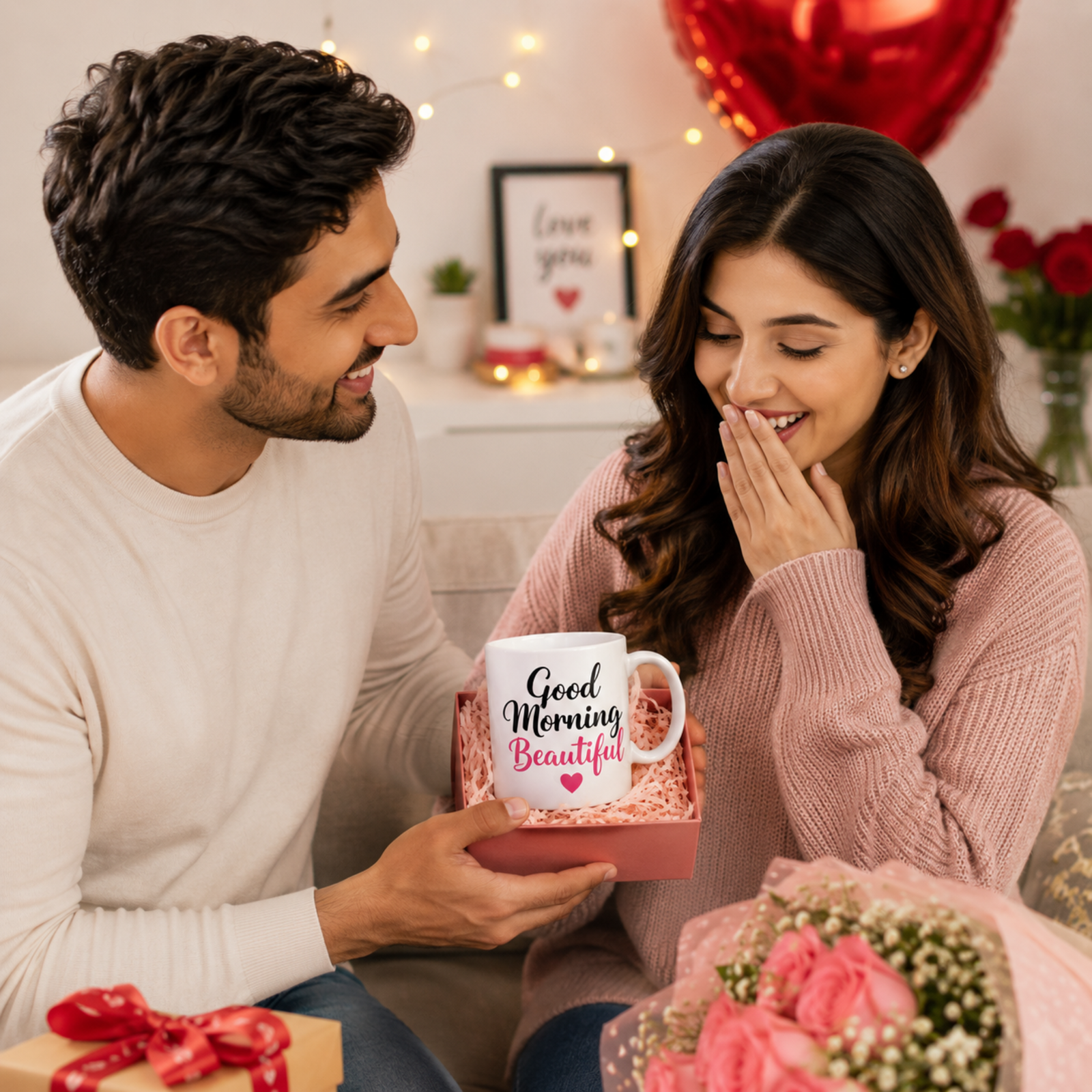 good morning beautiful printed ceramic mug | cute gift for girlfriend, wife, sister, best friend | 325ml coffee mug good morning beautiful printed ceramic mug | cute gift for girlfriend, wife, sister, best friend | 325ml coffee mug