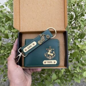 personalized men's wallet with custom name plate | pu leather wallet | multiple color options | customized gift for men, husband, boyfriend, father | birthday, anniversary & father's day gif