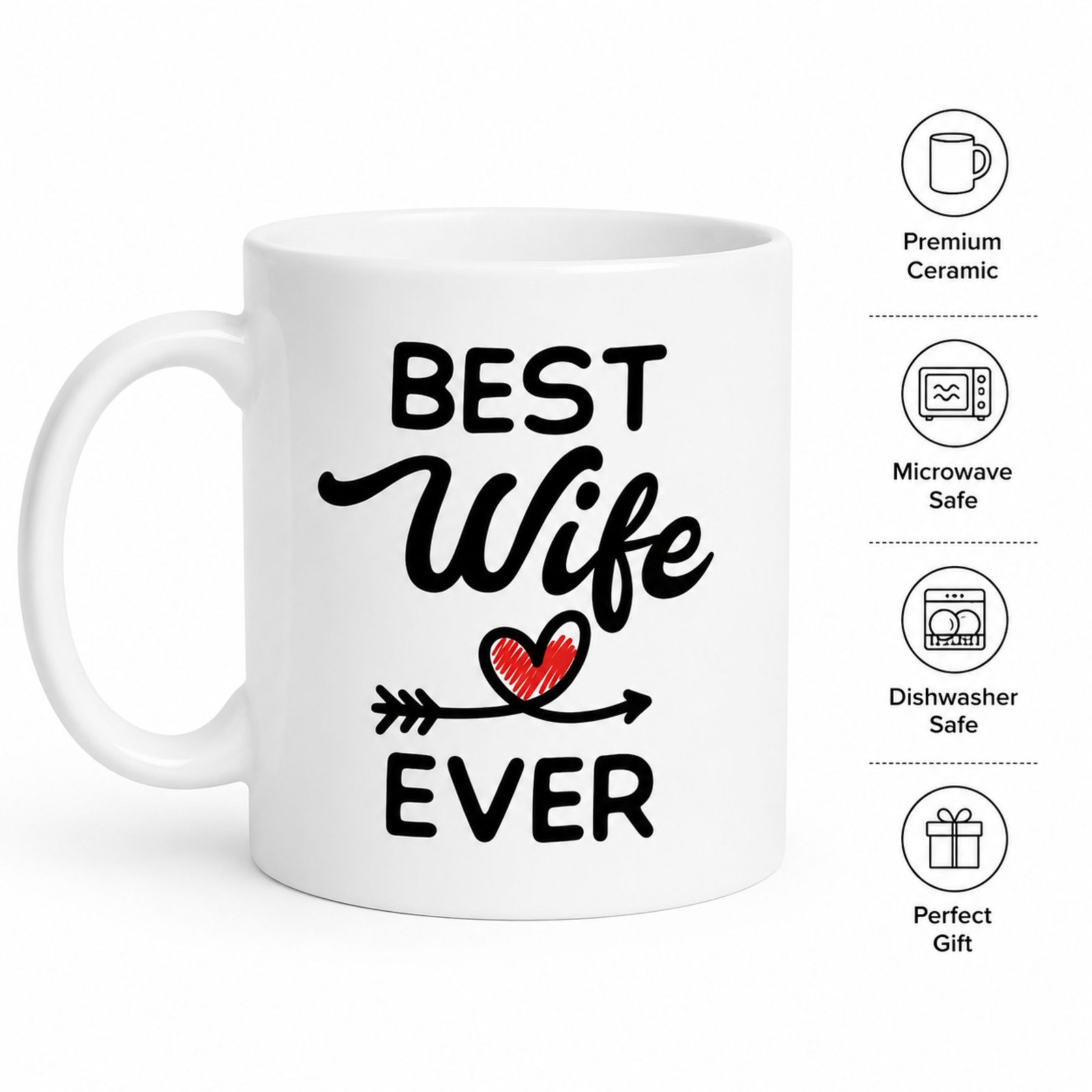 best wife ever magic mug 350ml | heat sensitive color changing coffee mug for wife romantic gift best wife ever magic mug 350ml | heat sensitive color changing coffee mug for wife romantic gift