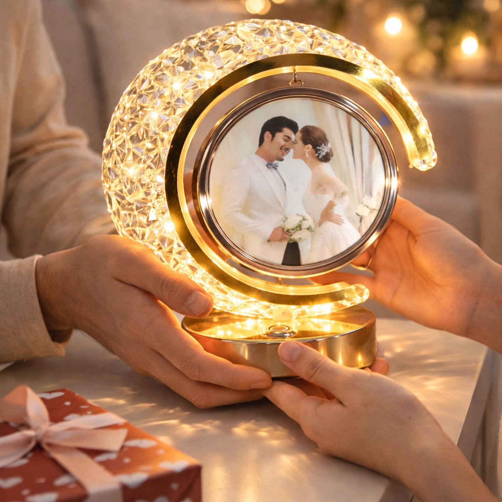 personalized led photo lamp round frame | custom photo night light for couples anniversary gift personalized led photo lamp round frame | custom photo night light for couples anniversary gift