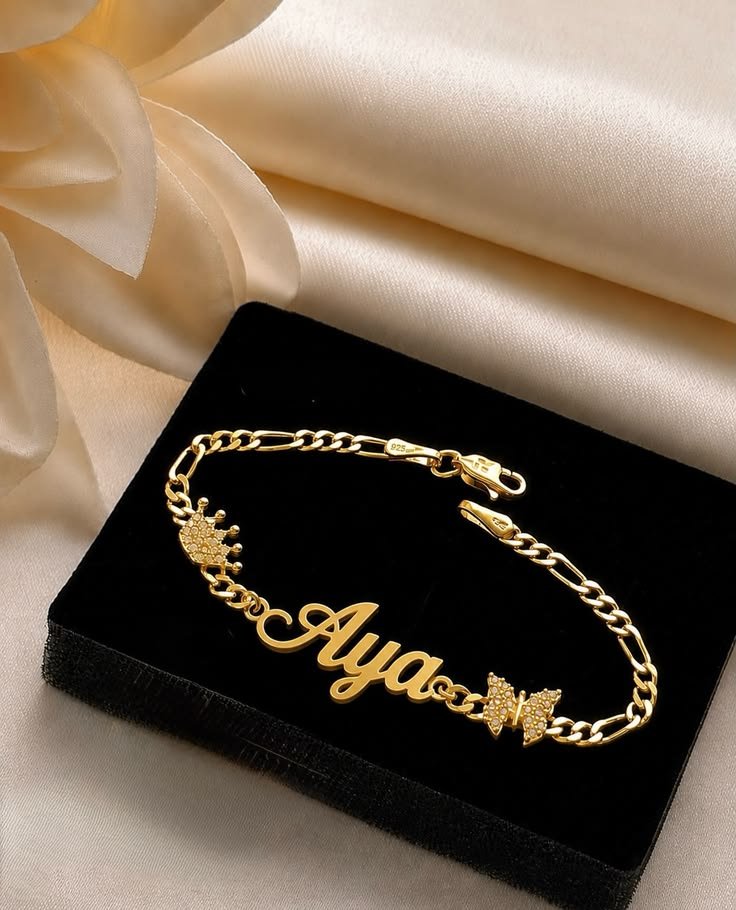 personalized crown name bracelet | custom gold name bracelet for women | stainless steel personalized crown name bracelet | custom gold name bracelet for women | stainless steel