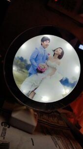 personalized led photo lamp – round frame