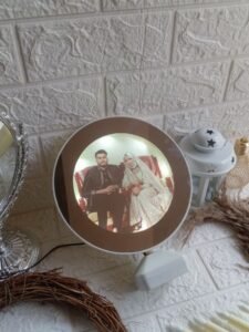 personalized led photo lamp – round frame