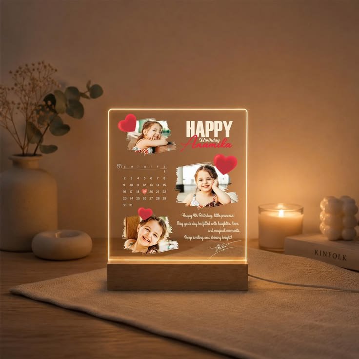 personalized led acrylic photo lamp with calendar | custom photo night light | usb led table lamp | birthday gift for girlfriend, boyfriend, wife, husband | anniversary & valentine's gift personalized led acrylic photo lamp with calendar | custom photo night light | usb led table lamp | birthday gift for girlfriend, boyfriend, wife, husband | anniversary & valentine's gift
